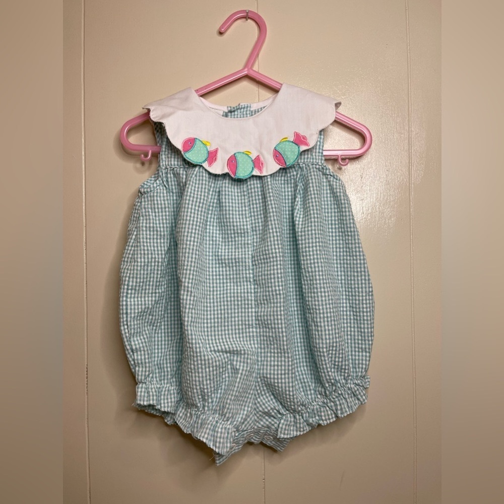 Vintage Cuties By Judy Gingham Bubble Romper 3/6 Months